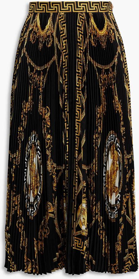 VERSACE Plissé printed silk